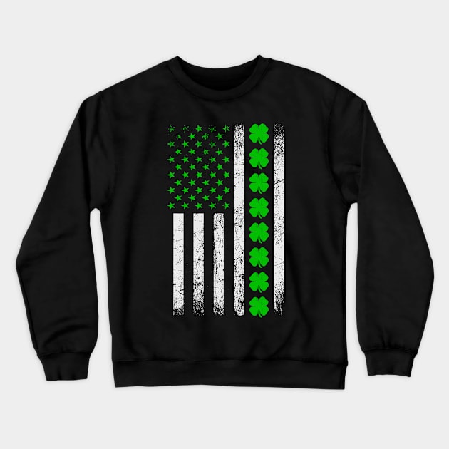 St. Patrick's Day Shamrock Irish American flag | USA gift Crewneck Sweatshirt by MerchMadness